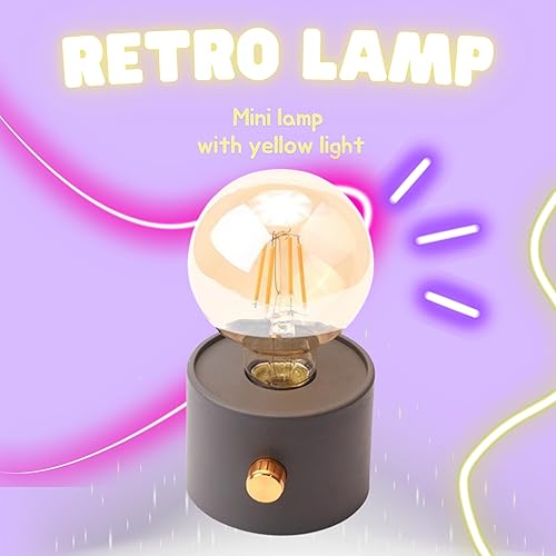 Miniatura 2 de Lámpara de mesa retro  Lámpara de bombilla Edison, lámpara de noche de escritorio retro, lámpara de iluminación amarilla, lámpara táctil vintage