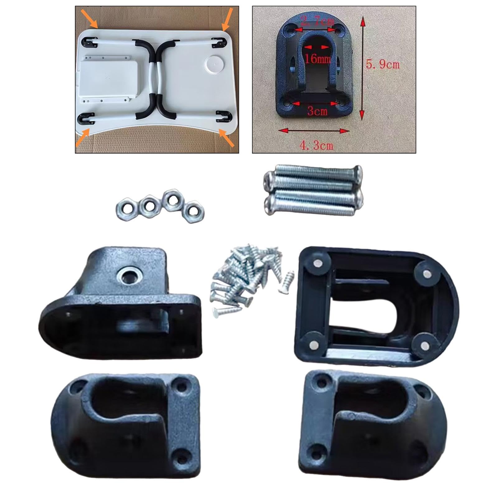 4X Folding Table Leg Brackets Repair Durable Reading Bed Table Leg Lock Rack with Screws-picture-30