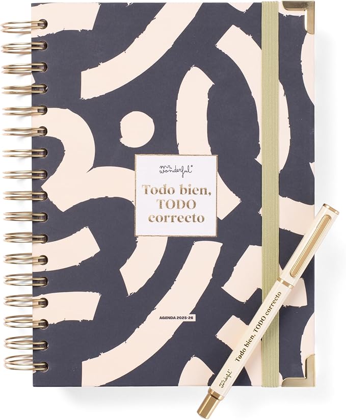 papeleriabonita.com - comprar agendas diarias bonitas - Mr.Wonderful - Set de Agenda Office 2025-26 Diaria + boli - Agenda con Organización Diaria - Todo bien, todo correcto