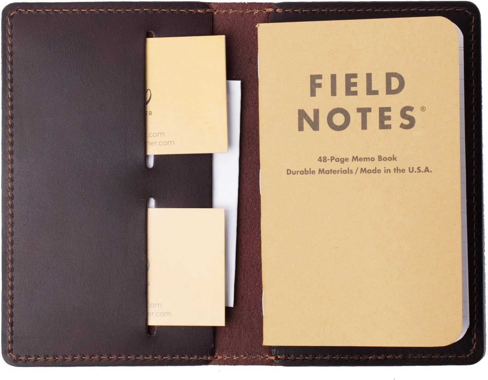 Field Notes Cover/Moleskine Cover Horween Leather, Made in USA, Wallet for 5.5" x 3.5" Notebooks (Brown)
