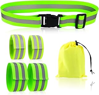 Reflective Bands for Wrist, Arm, Ankle, Leg, High Visibility Reflective Running Gear for Men and Women, Safety Reflective ...