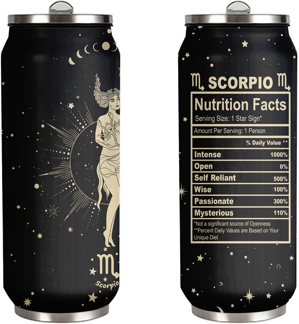 tatamonkey Scorpio Constellation Tumbler Zodiac Mens Womens Stainless Steel Tumblers Astrology Fans Birthday Gifts Coffee Sublimation Mugs Car Cup - 17 OZ