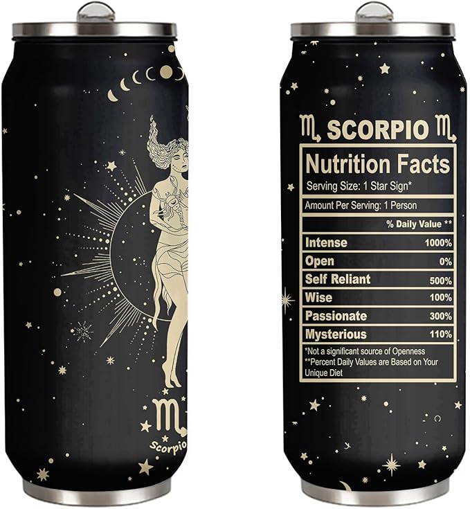 tatamonkey Scorpio Constellation Tumbler Zodiac Mens Womens Stainless Steel Tumblers Astrology Fans Birthday Gifts Coffee Sublimation Mugs Car Cup - 17 OZ