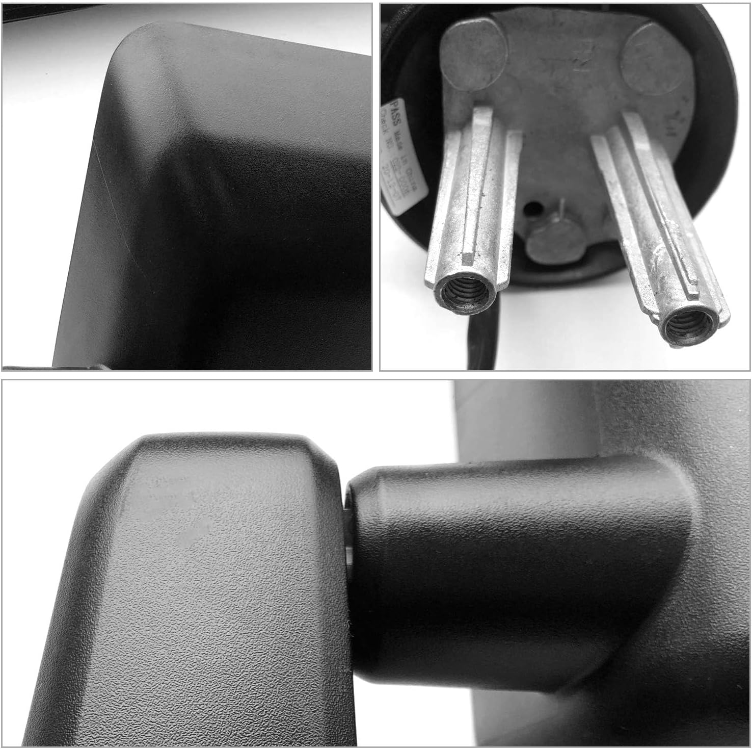 PZ Towing Mirrors Compatible with Jeep Wrangler 2007-2017 with Electric Adjustable Glass, Power Heated Black Right Passenger Side