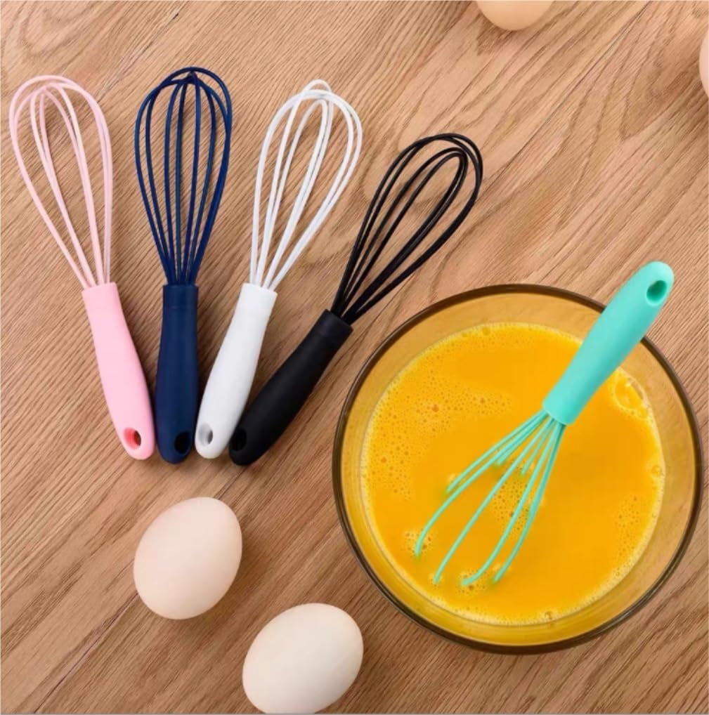 Varillas de Batir para Cocinar Batidora Portátil De Silicona Compacta, Batidor De Huevos Manual, Espumador De Leche Manual, Batidora De Huevos De Silicona Pequeña For El Hogar Huevos, Espumar, Batir(B
