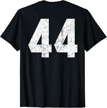 #44 Jersey Uniform Varsity Sports Number, 44th Birthday T-Shirt