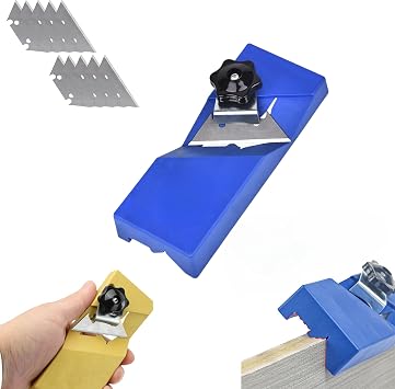 Hand Plane Gypsum Board Cutting Tool,Precise 45 90 Gypsum Board Hand Plane with 10 Blades,Plasterboard Fast Cutter,Portable Manual Wood Planer Edge Chamfering Cutter Trimmer Blue-1pcs
