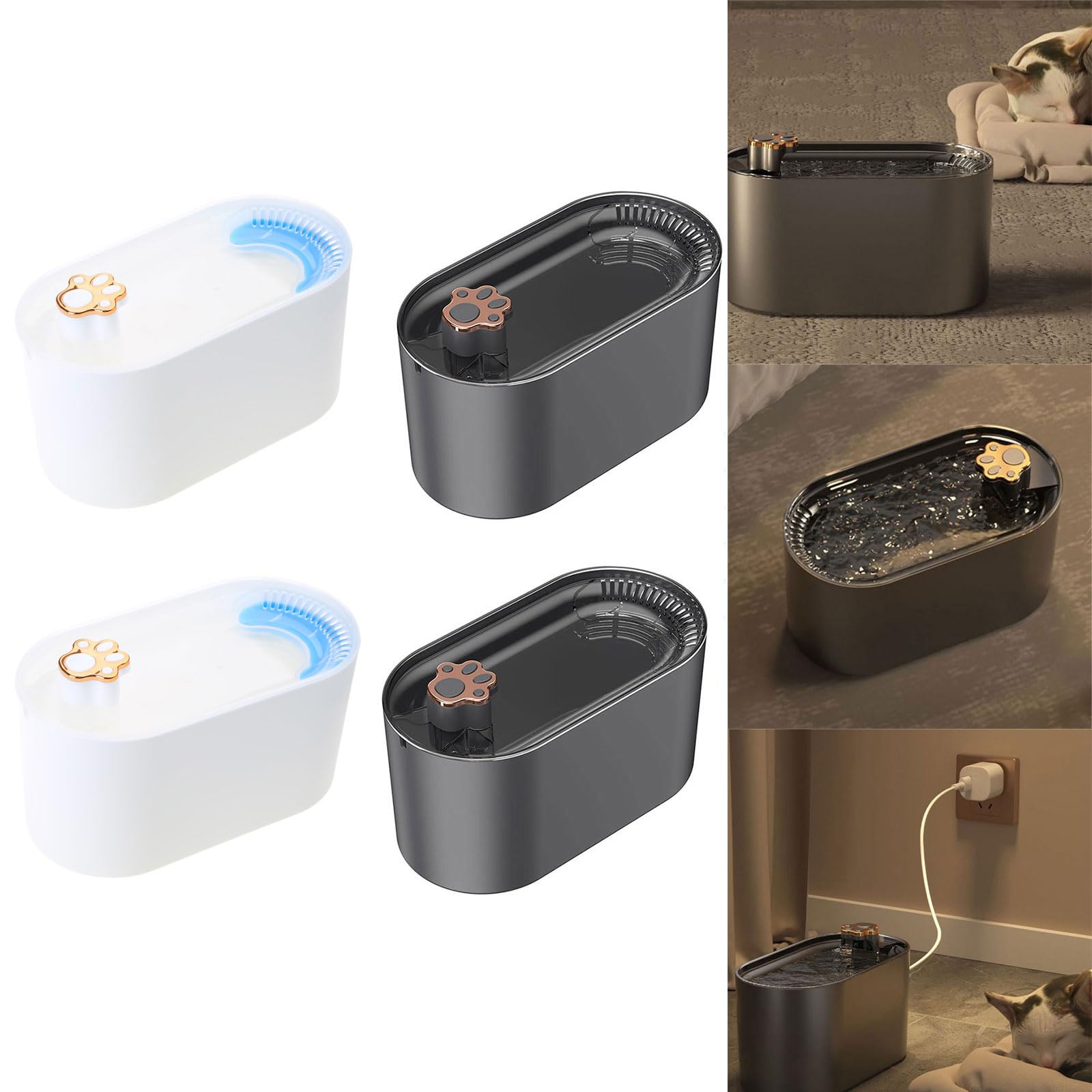 Water Fountains Automatic Pet Dog Drinking Bowl USB Dispenser with Multiple Layer Filtration Quiet Pump 101Oz