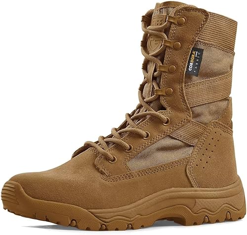 FREE SOLDIER Botas tácticas para hombre de 8 pulgadas, ligeras, botas de combate duraderas, botas de trabajo militares de gamuza duradera, botas de