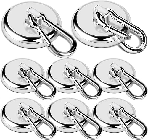 LOVIMAG Ganchos magnéticos resistentes, 170 libras + ganchos magnéticos fuertes imanes de neodimio con ganchos, ganchos magnéticos giratorios con