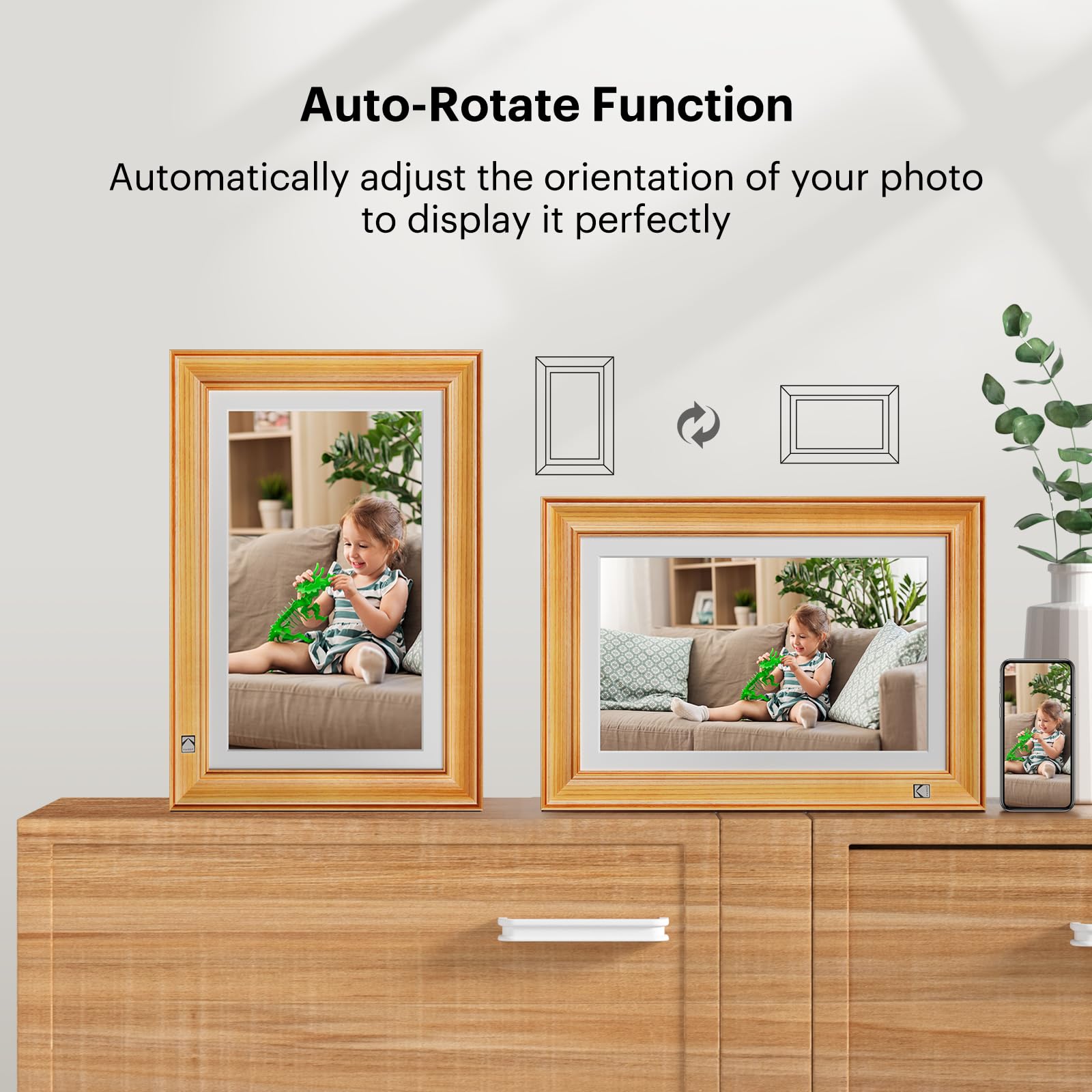 KODAK Cornice Digitale WiFi 14.1 Pollici Cornici Digitali, Full HD Smart Cornice Foto Digitale Touchscreen IPS Cornice Elettronica Cloud con App, Memoria 32GB, Condivisione di Immagini Musica Videos
