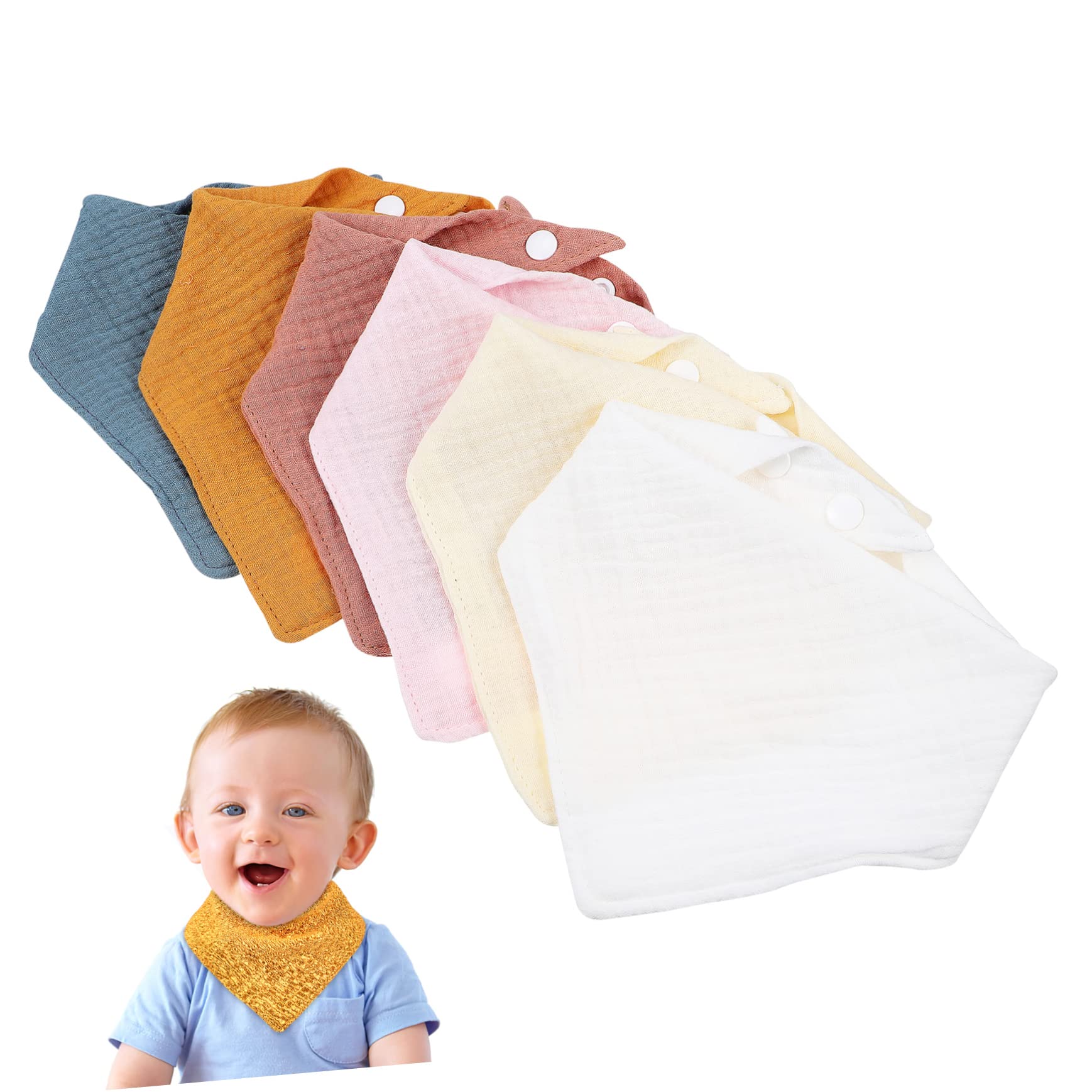 ifundom 12 Piezas Paño Bebé Baberos Baba Baberos Para Niños Baberos Bebe 6-12 Meses Babero Para La Dentición Baberos 0-6 Meses Babero Para Bebe Delantal Simple Gasa Recién Nacido