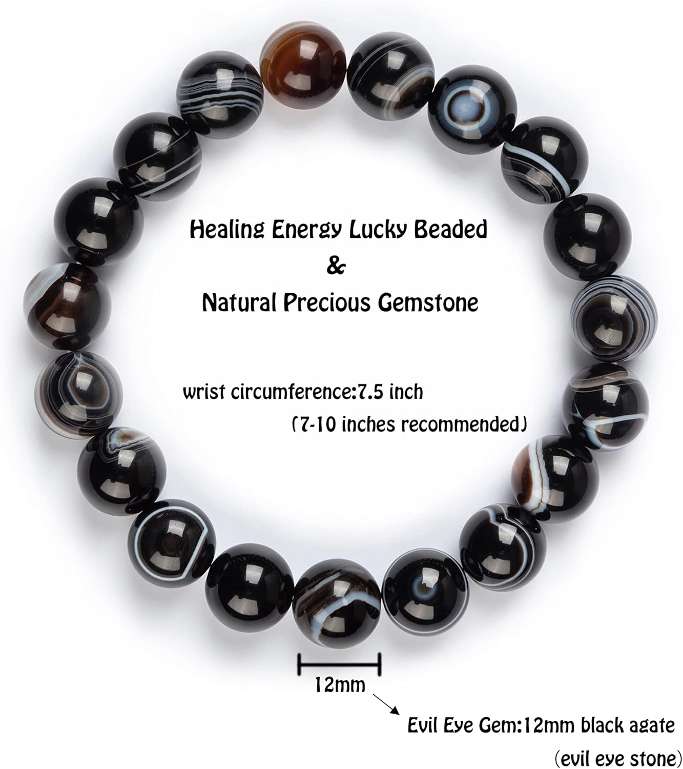 Natural Stretch Gemstone Crystal Bead Bracelet, Healing Stone Beaded Tiger Eye Bracelets for Women Men Gifts (Unisex) - Image 2