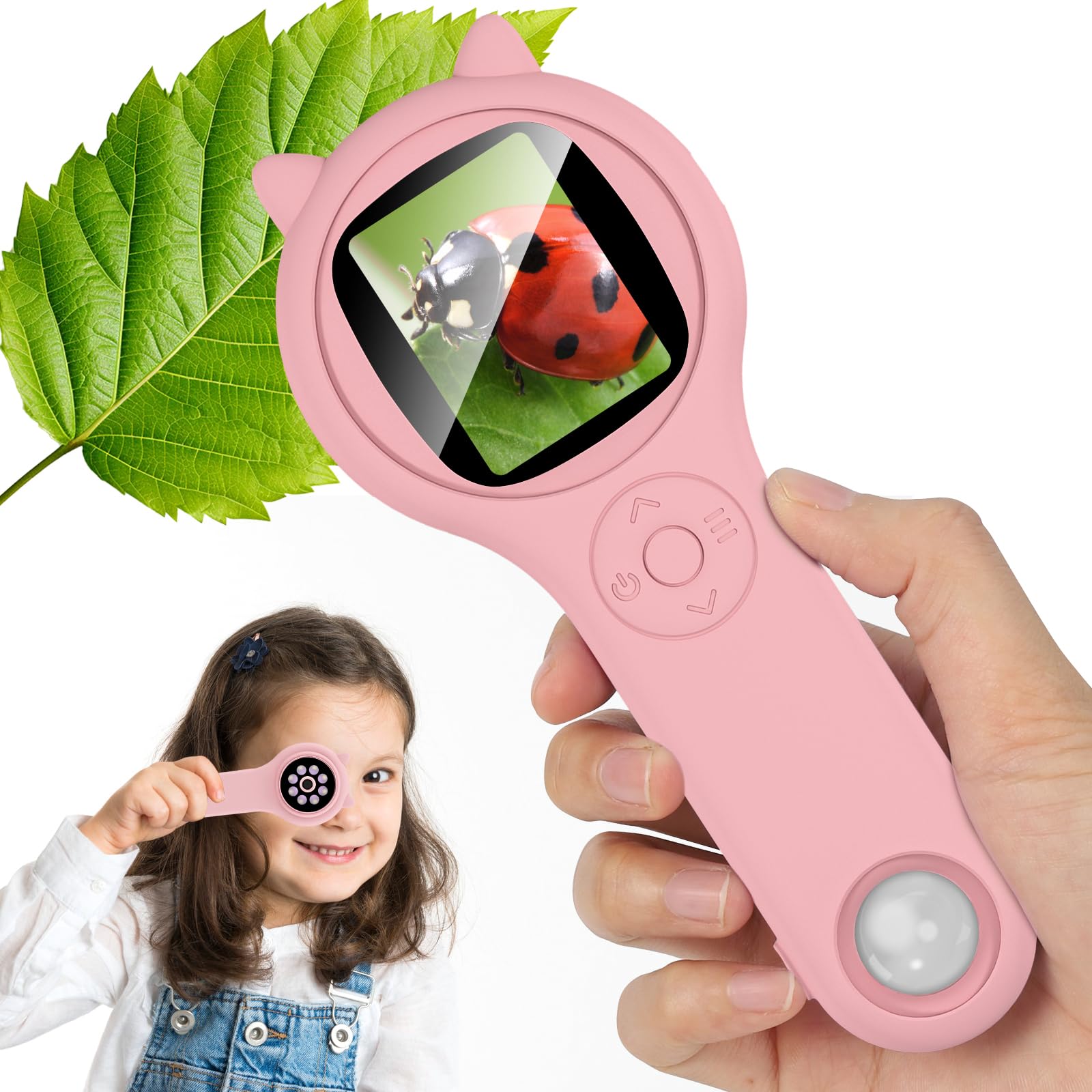 Mikroskop dla dzieci, ręczny mikroskop do telefonu komórkowego, ekran IPS 2,0”, mikroskop cyfrowy 500X, mikroskop kieszonkowy, zabawka edukacyjna dla mikroświata