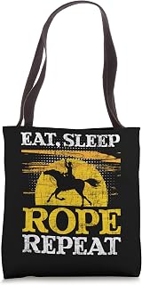 Eat Sleep Rope Repeat - Cowboy Header Heeler Roping Lover Tote Bag
