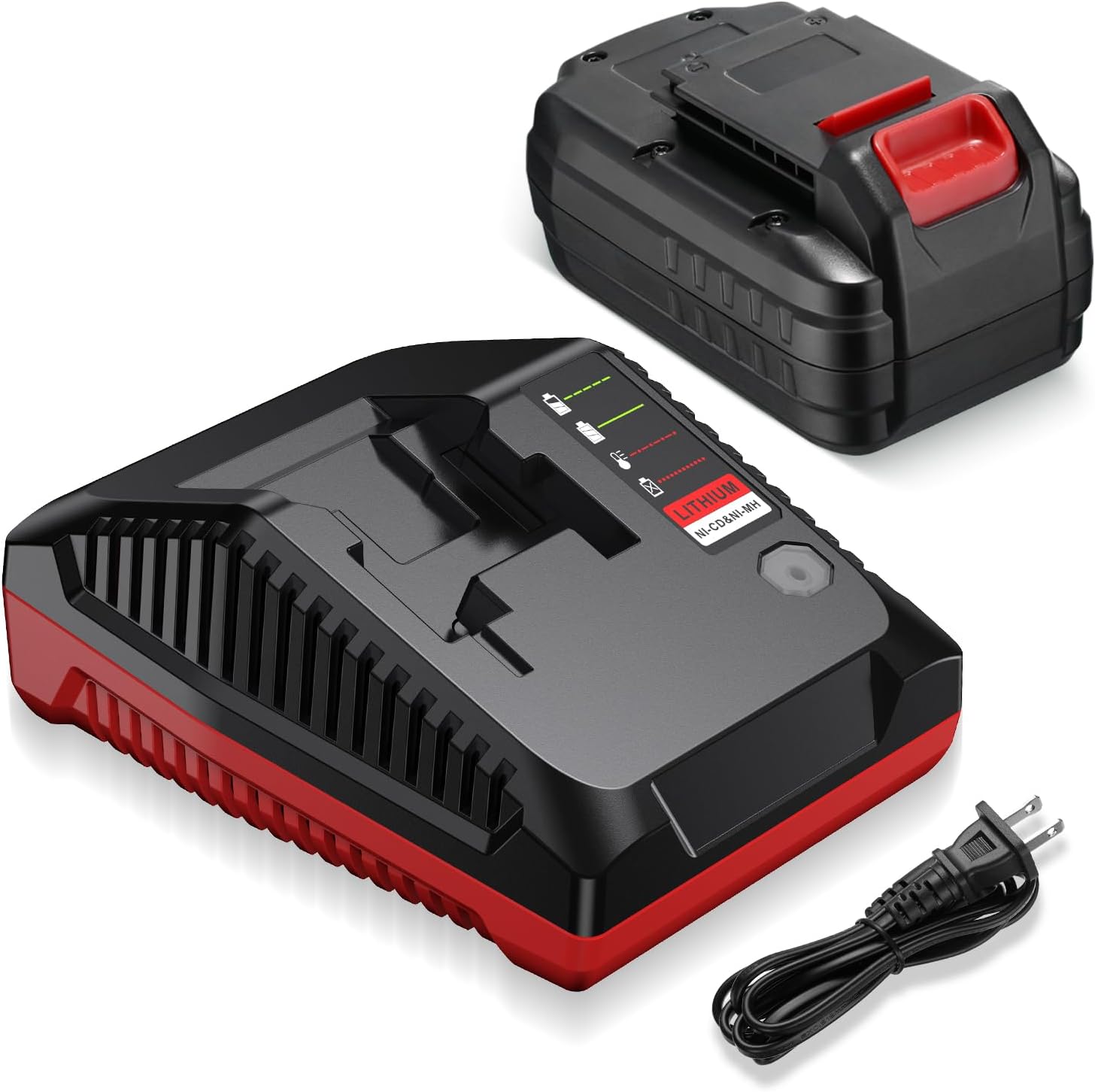18V 4.0Ah Replacement Battery + Charger for Porter-Cable PCXMVC Series | Compatible with Porter-Cable PCXMVC PCMVC Series, Works with Porter-Cable 18V Lithium-Ion NiCd NiMH Cordless Power Tools