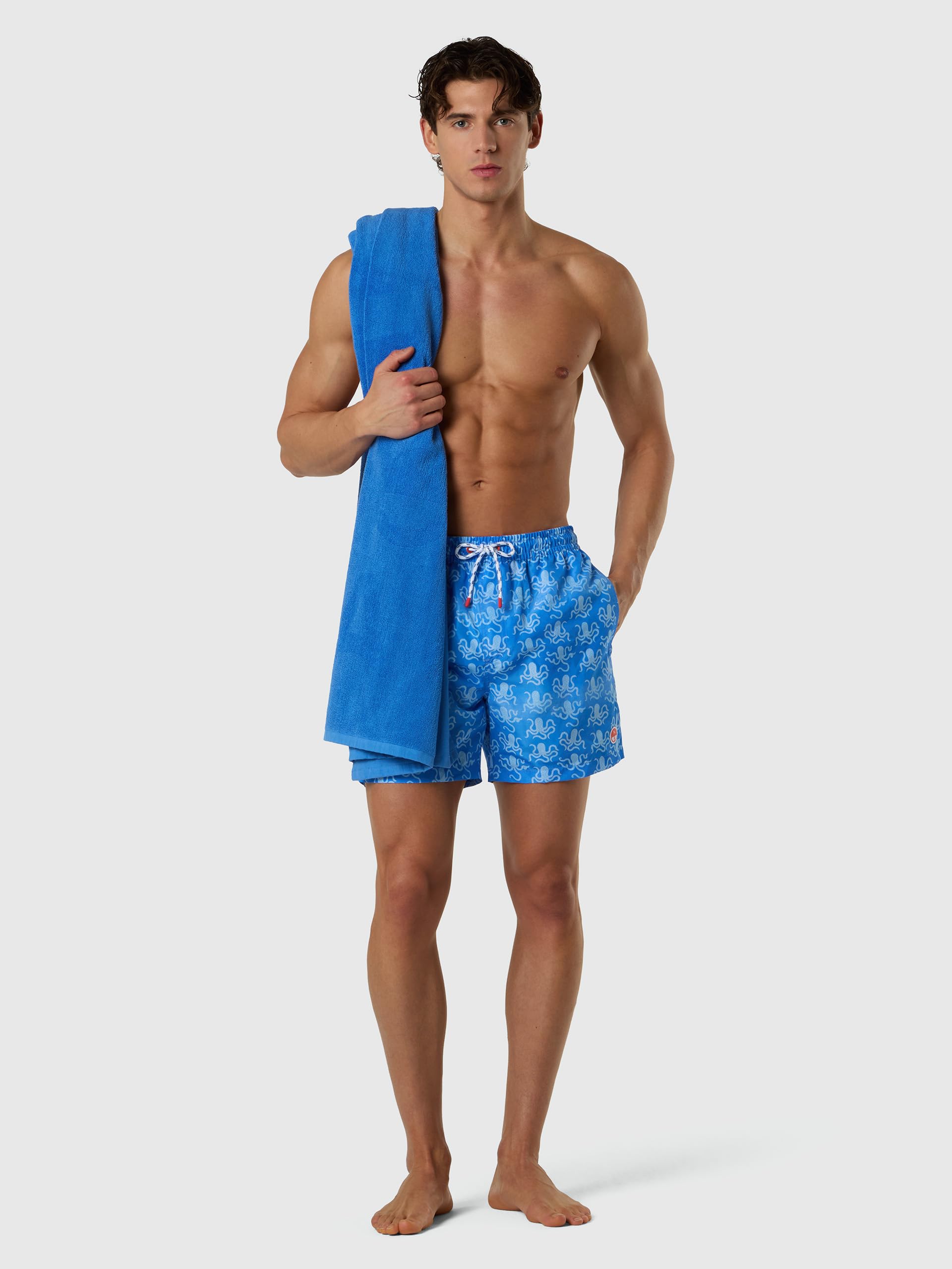 NORTH SAILS Boxer Mare Uomo in Repreve® con Stampa Oceanica all Over
