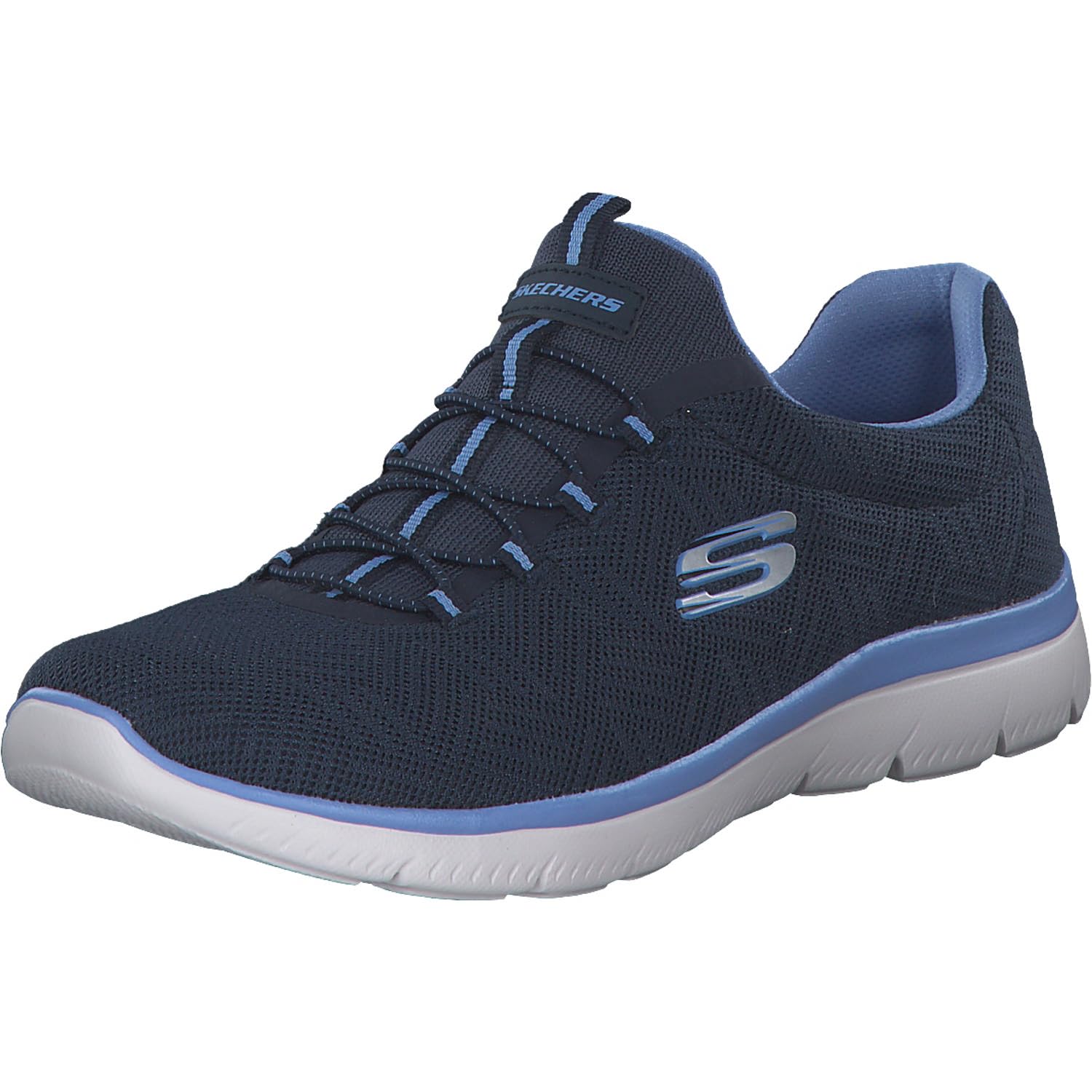 Baskets Chic Femme Skechers Summits Artistry - Maille Navy et Bleu