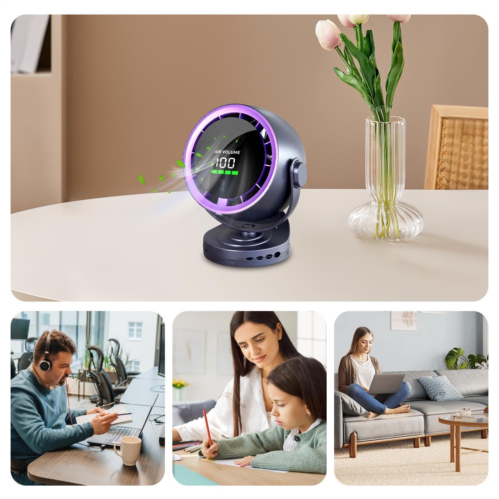 Ventilatore Da Tavolo Con Telecomando Compatto utile potente flusso d'aria