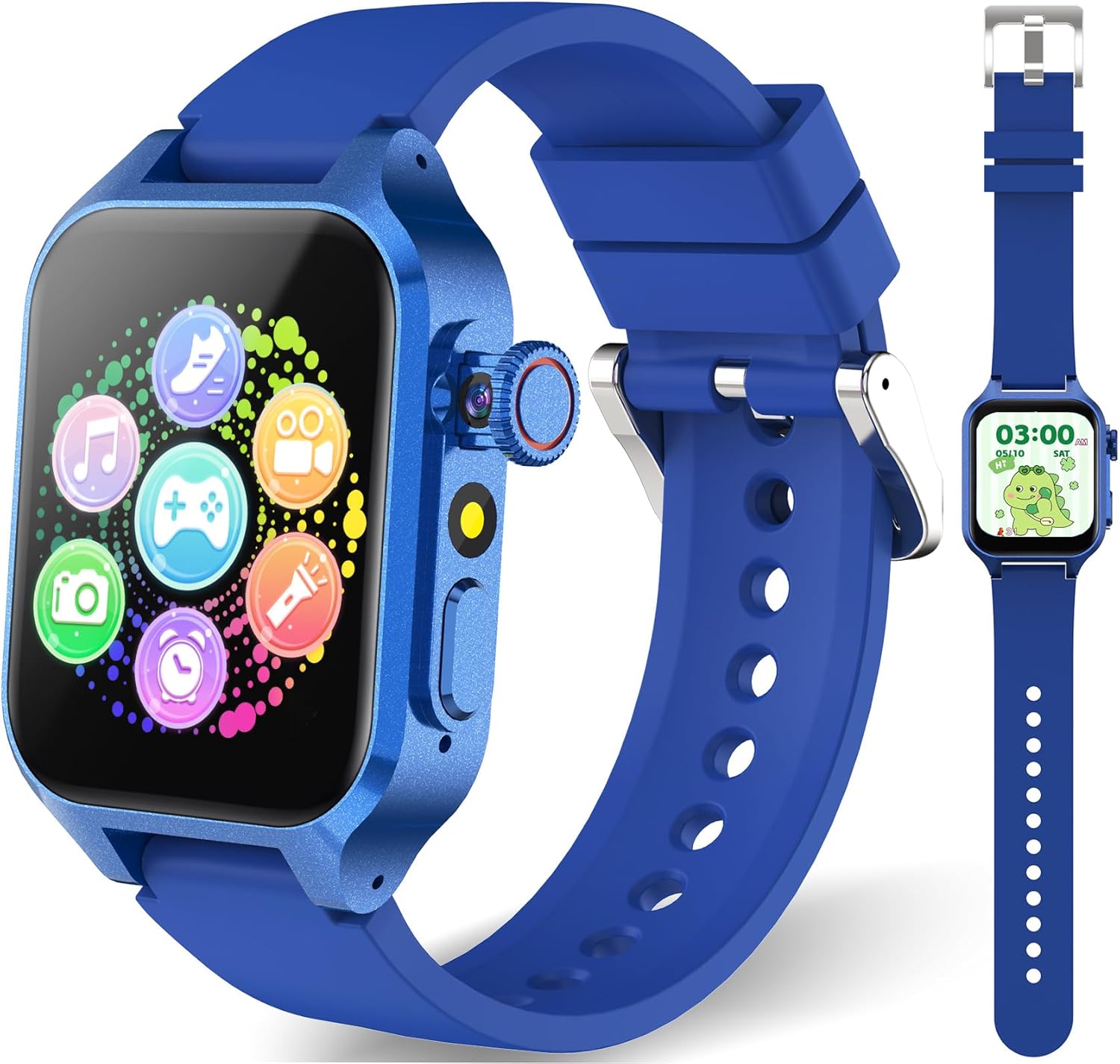 Smart Game Watch for Kids with 32 Games, Telescopic Camera, Pedometer, Alarm, Video, Music, Auidobook, Learn Card, Parental Control, Kids Wrist Watch for Ages 4-12 Girls Boys Chrismars Birthday Gifts