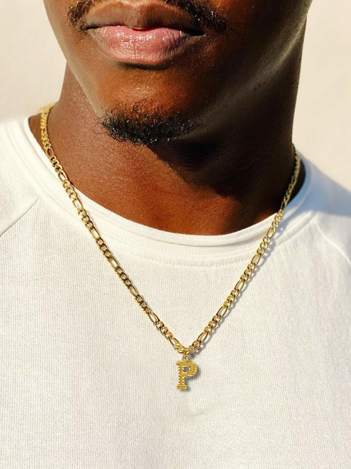 FOCALOOK Gold Initial Letter Necklaces for Women Men 14K Gold Plated Capital A-Z Initial Letter Chain 16 Inch - Image 5