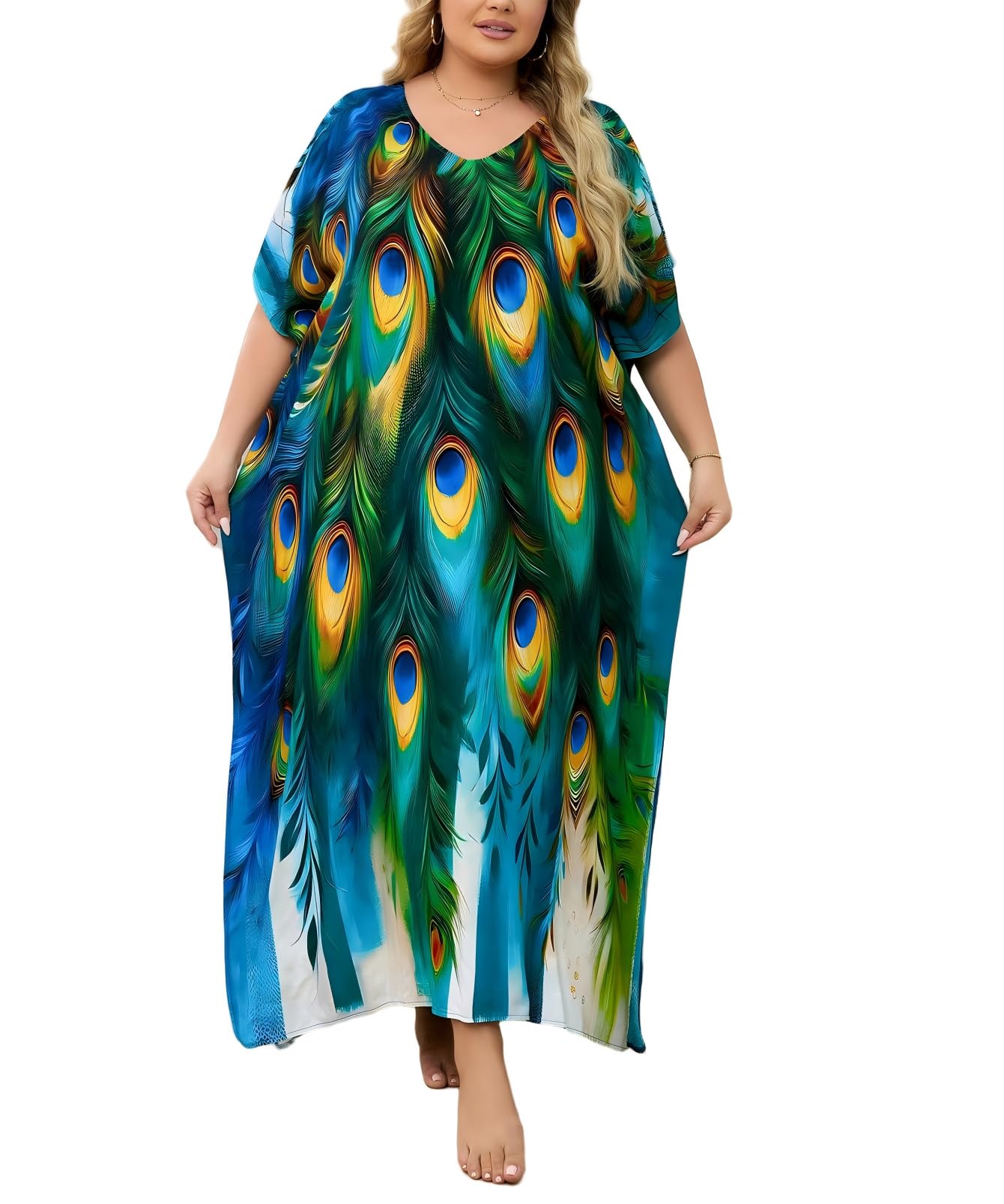 Kaftan Dresses for Women Plus Size Bathing Suit Cover up Caftan Maxi Beach Dresses
