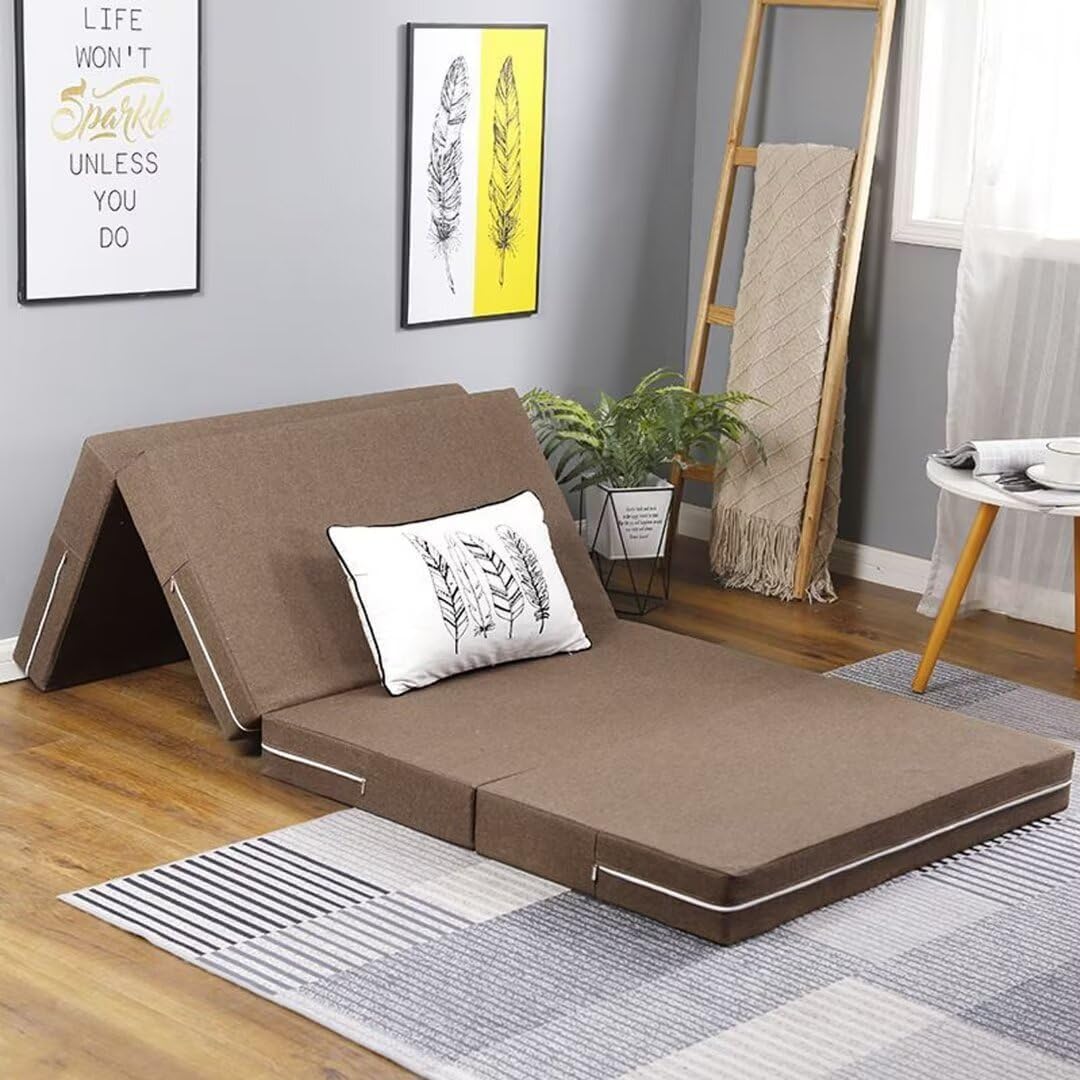 Składany materac dla gości 90 x 200 120 x 200 80 x 200 100 x 200 przenośny 4-częściowy materac piankowy dla dzieci, zmywalny, oszczędzający miejsce, idealny do spoverów i podróży