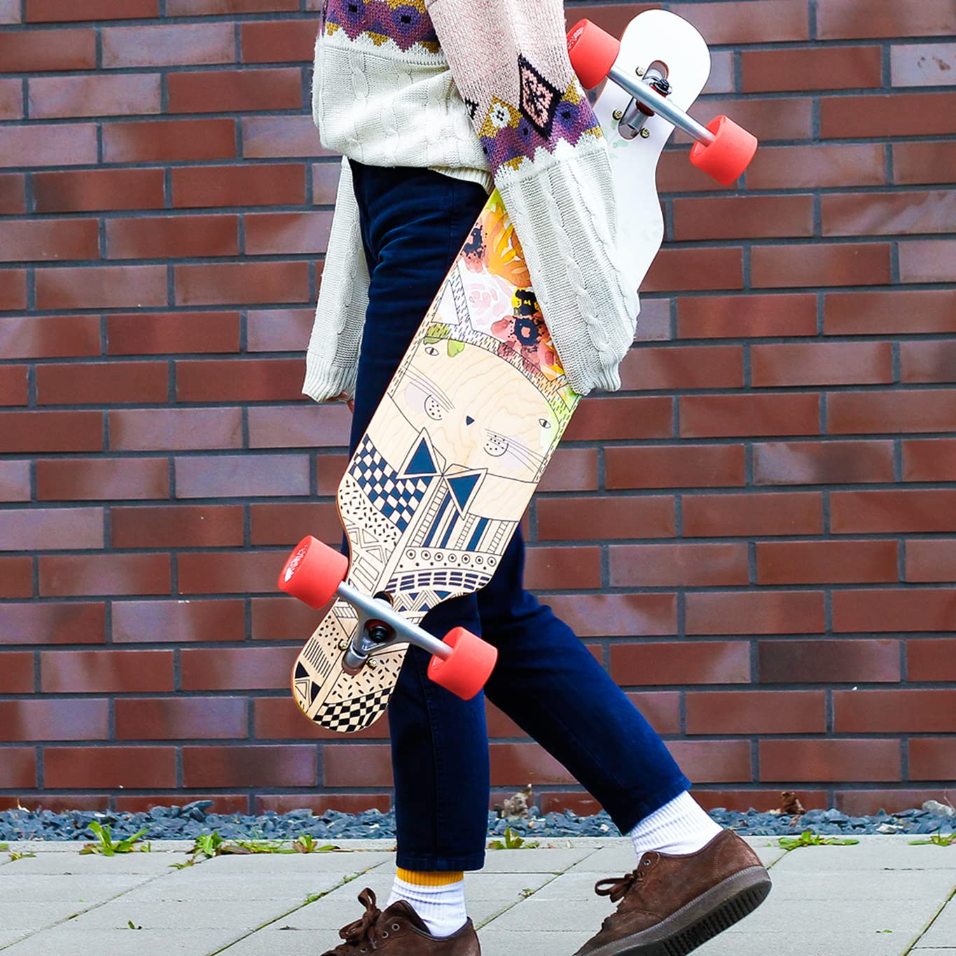 BTFL Drop-Through Longboard Skateboard für Mädchen, Komplett-Board mit ABEC 9 Kugellager, Cruiser für Anfänger und Fortgeschrittene: Chloe, Flora, Malou, Polly3, Yuva, Kayla, Keanu