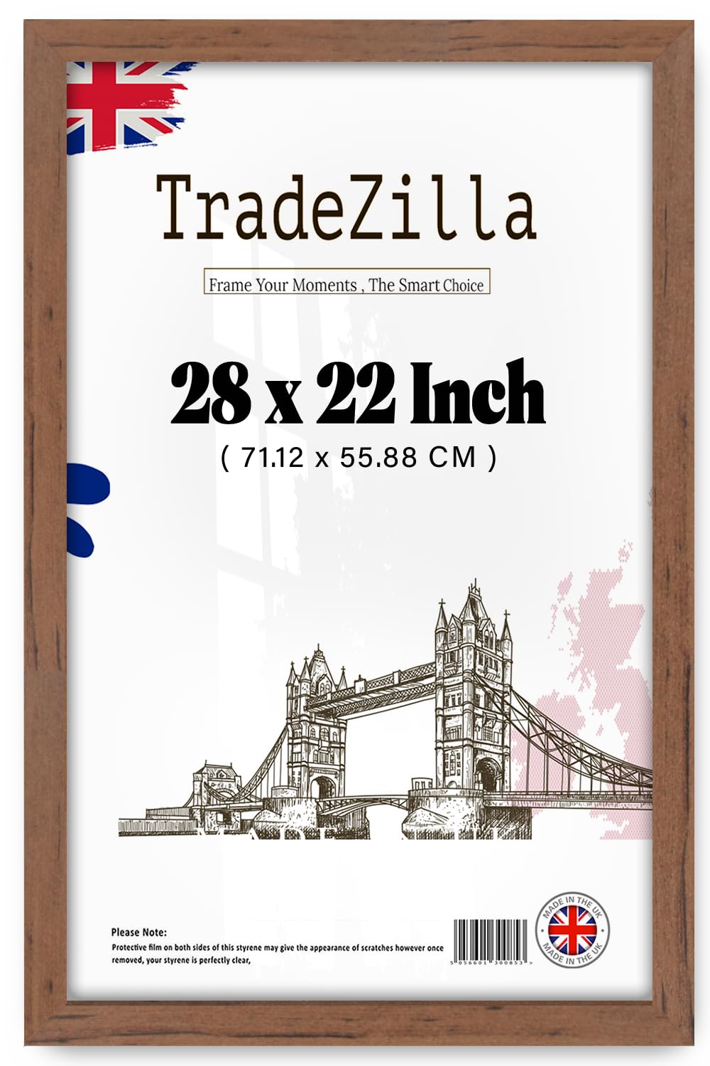 Tradezilla Walnut | Inspirational (71.12 X 55.88 Cm) Scenic Photography Frame, 22" X 28" Great For Kids' Room Décor/Gym/Office 711.2 X 558.8 Mm [ ]