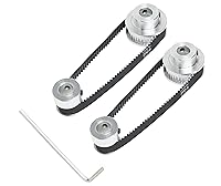 Vista 14 de Juego de 2 piezas 2GT Polea de distribución de aluminio 20 y 36 dientes 5 mm de orificio Rueda sincrónica con 2 piezas Longitud de 200 mm, ancho