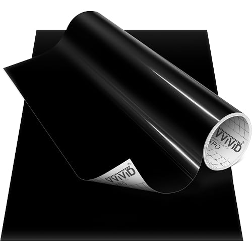 VViViD Black Gloss DECO65 Permanent Adhesive Craft Vinyl for Cricut, Silhouette & Cameo (12" x 20ft)