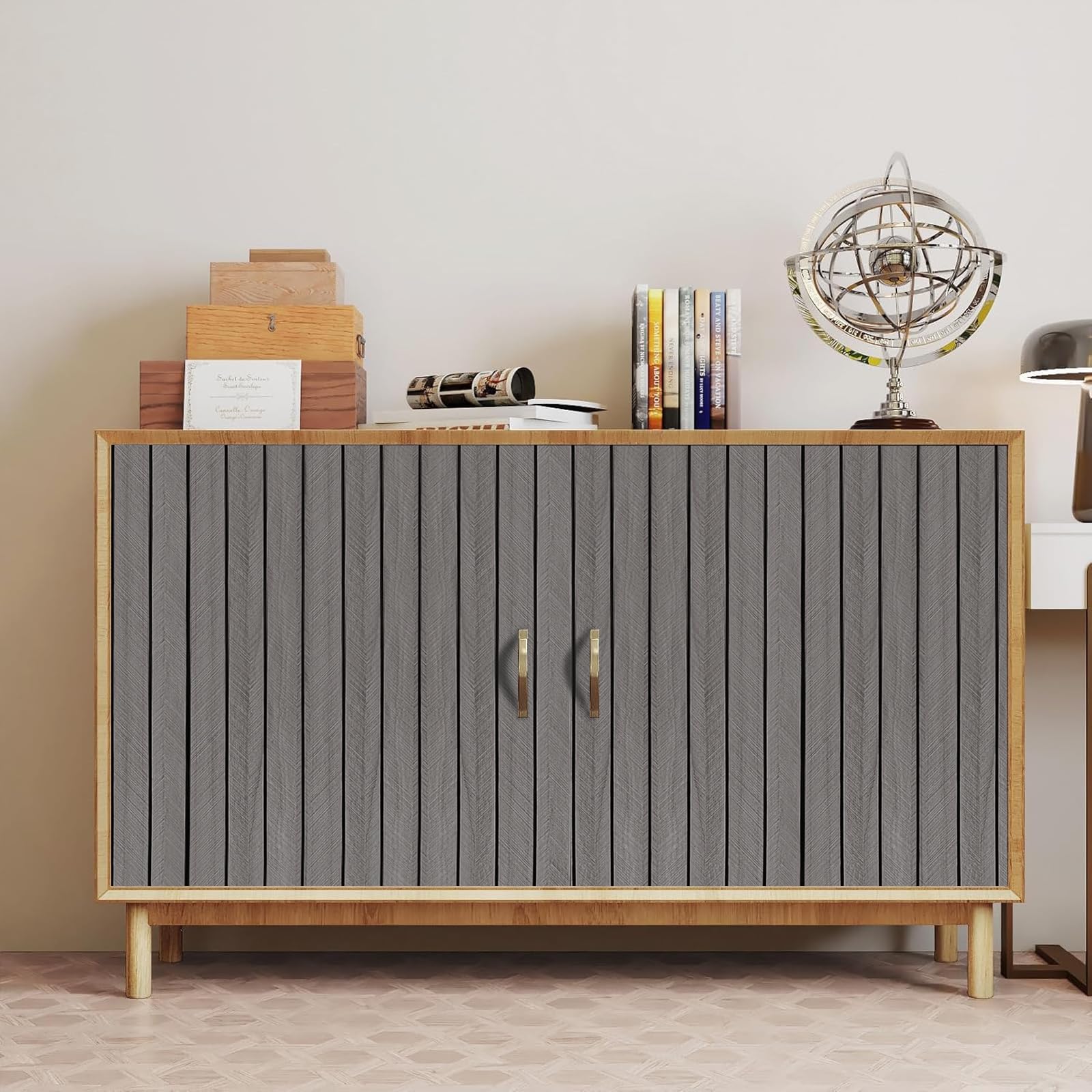 Pannelli acustici autoadesivi 300 x 40 cm, effetto legno 3D, pannello parete a lamelle per parete e soffitto, isolamento acustico, facili da installare, soggiorno, camera da letto, ufficio (GS004)