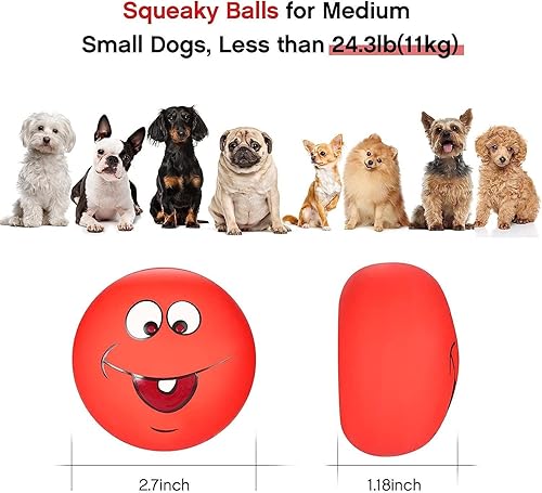 Miniatura 4 de Juguetes chirriantes para perros, juguetes chirriantes de goma suave para perros, juguetes chirriantes para masticar la dentición, pelotas para