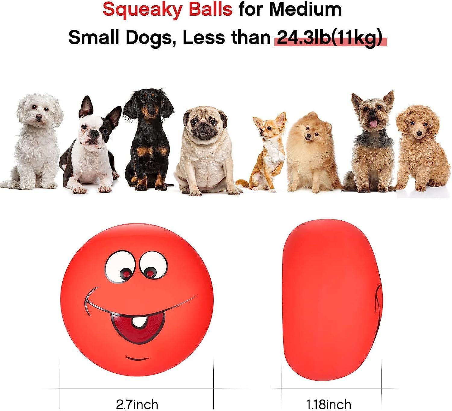 Juguetes chirriantes de goma de látex suave para perros, juguetes chirriantes para masticar la dentición, buscar bolas para perros, juguetes para cachorros, regalos para mascotas, perros