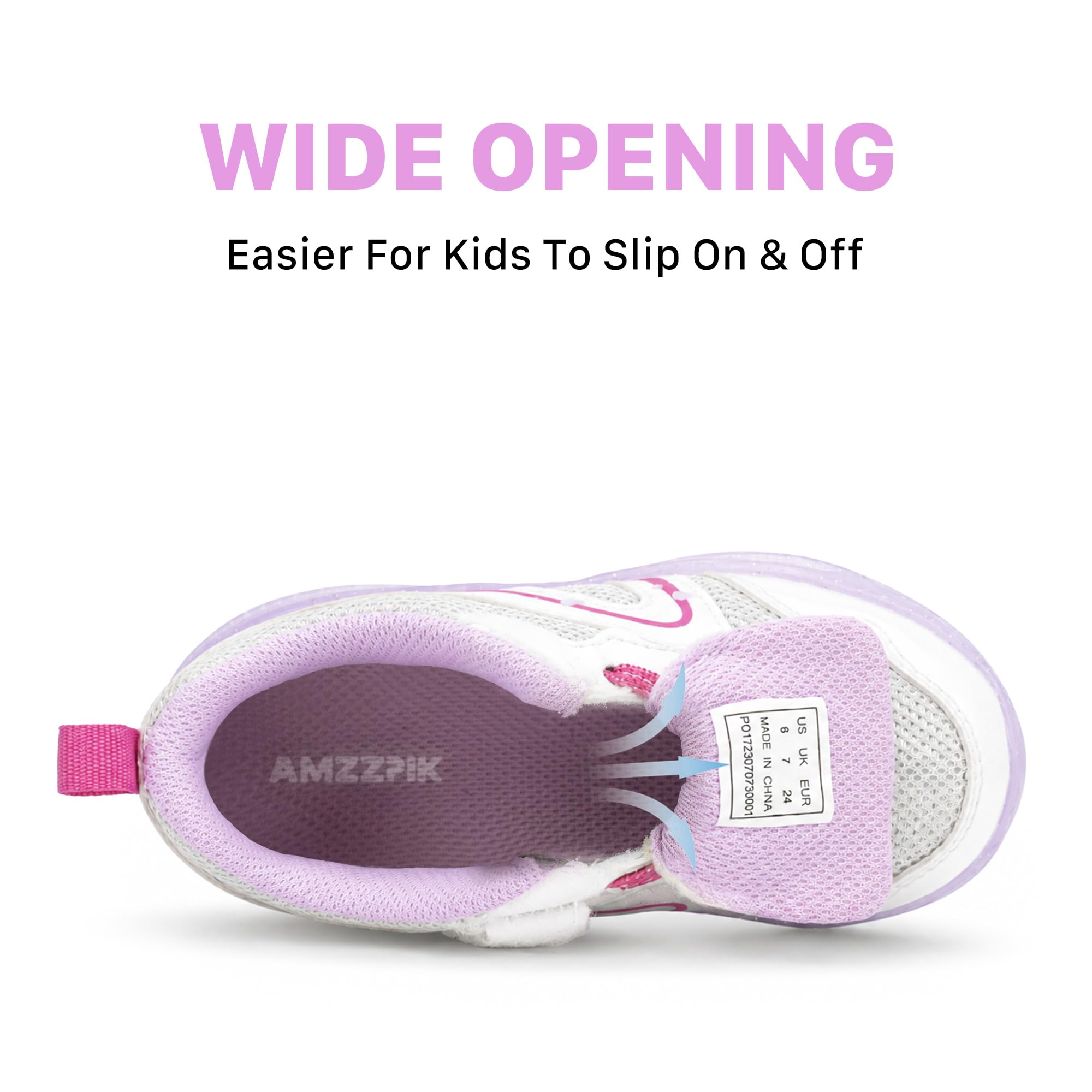 AMZZPIK Zapatos para niños pequeños con luz LED para niños y niñas