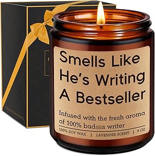 Miracu Author Candle, Cool Gifts for Writers and Authors Men, Future Author, Creative Writer Gifts, Funny Literary Decor, New Book Writing, Birthday, Christmas - Screenwriter Journalist Poet Novelist