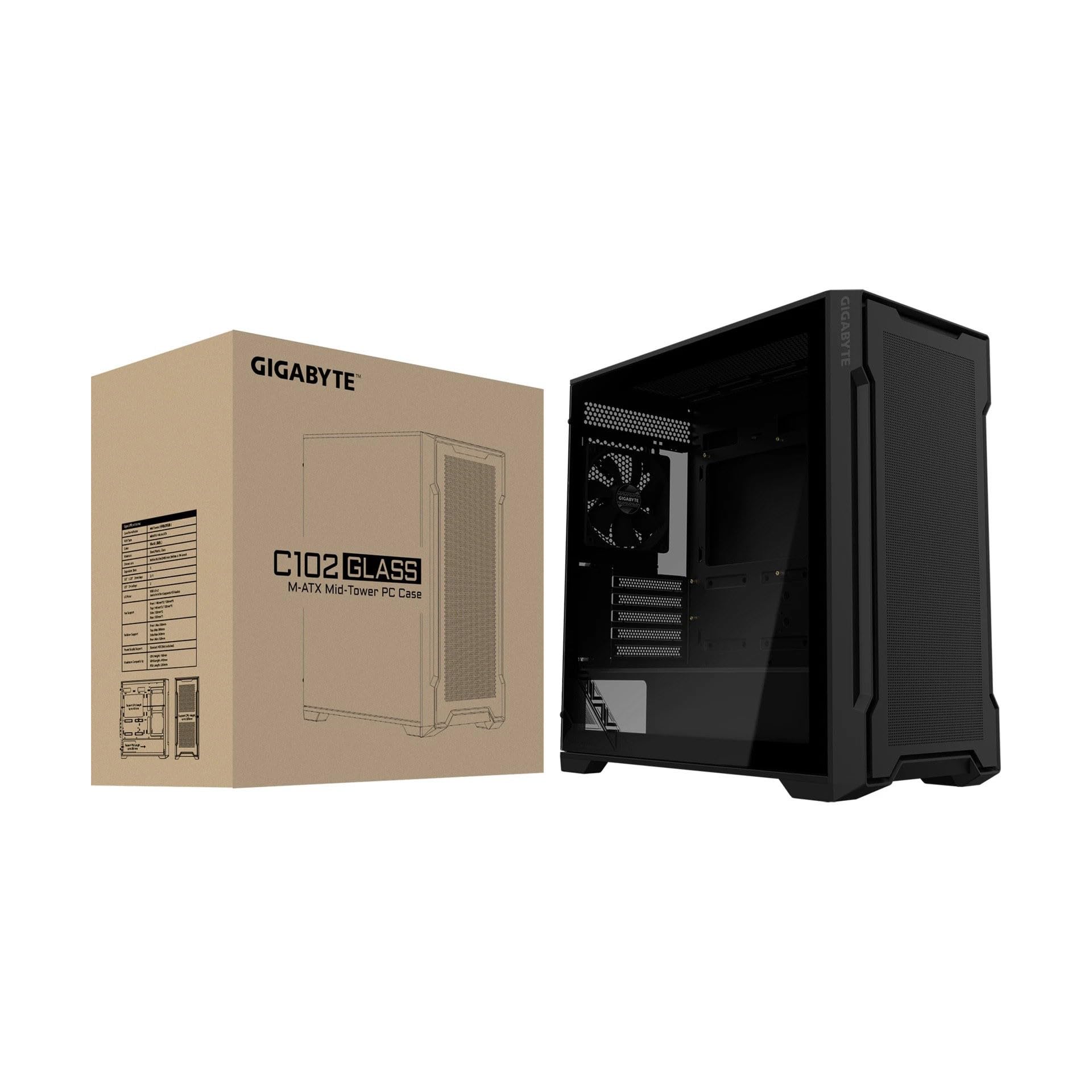 Torre Gigabyte Caja ATX Midi Tower Vidrio Templado USB 3.2 210mm Negra Gaming