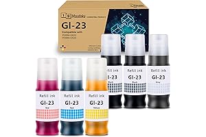 6 Pack Replacement for Canon Pixma GI-23 GI23 Refill Ink for Pixma G620 Printer Bottle