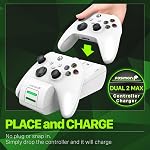 Fosmon Double recharge rapide 2 MAX Chargeur de contrôleur avec 2X 5280mWh Pack batterie rechargeable pour Xbox Series X/S/One/Elite Dock Station - Compatible avec Xbox Series X, Series S, un, et Elite. Station de recharge d'énergie multi-rapide Bureau Stan