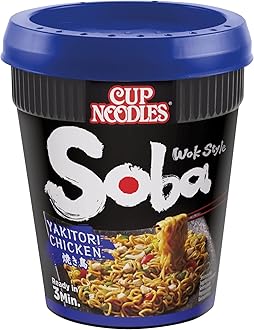 NISSIN Cup Noodles Soba Wok Style Yakitori Chicken Flavoured Instant Noodles, 89 g Pot (Pack of 1)