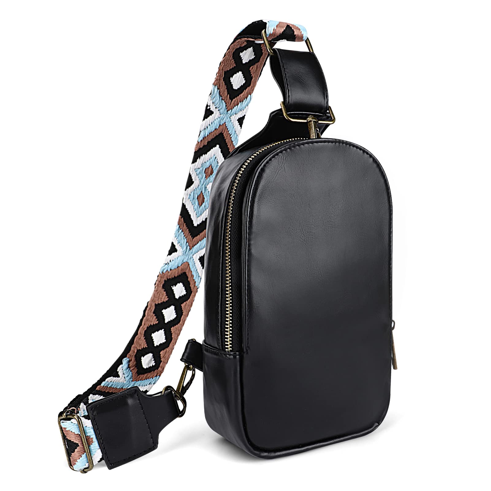 Sac Femme Sac À Poitrine Femme Cuir Sacoche Homme Bandouliere Rétro Sac