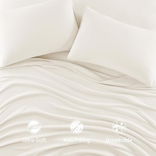 Miniatura 3 de True North by Sleep Philosophy - Juego de sábanas de microvellón, cálidas, acogedoras y con bolsillo profundo de 14pulgadas, con funda de almohada a