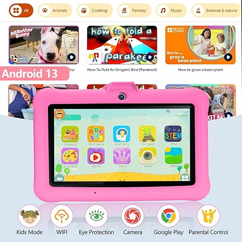Miniatura 6 de SUMTAB Tablet para niños de 7 pulgadas Android para niños (de 2 a 14 años), 8 GB de RAM 64 GB ROM 128 GB expandir, software preinstalado, Bluetooth,