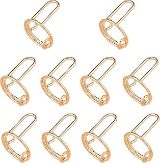 10pcs Wudu Nail Rings, Adjustable Fingernail Rings No Adhesive & Glue Fingertip Rings for Alternative to Acrylic Nails Gel Polish Reusable Jewelry Gift for Muslims Women Girl (Gold)