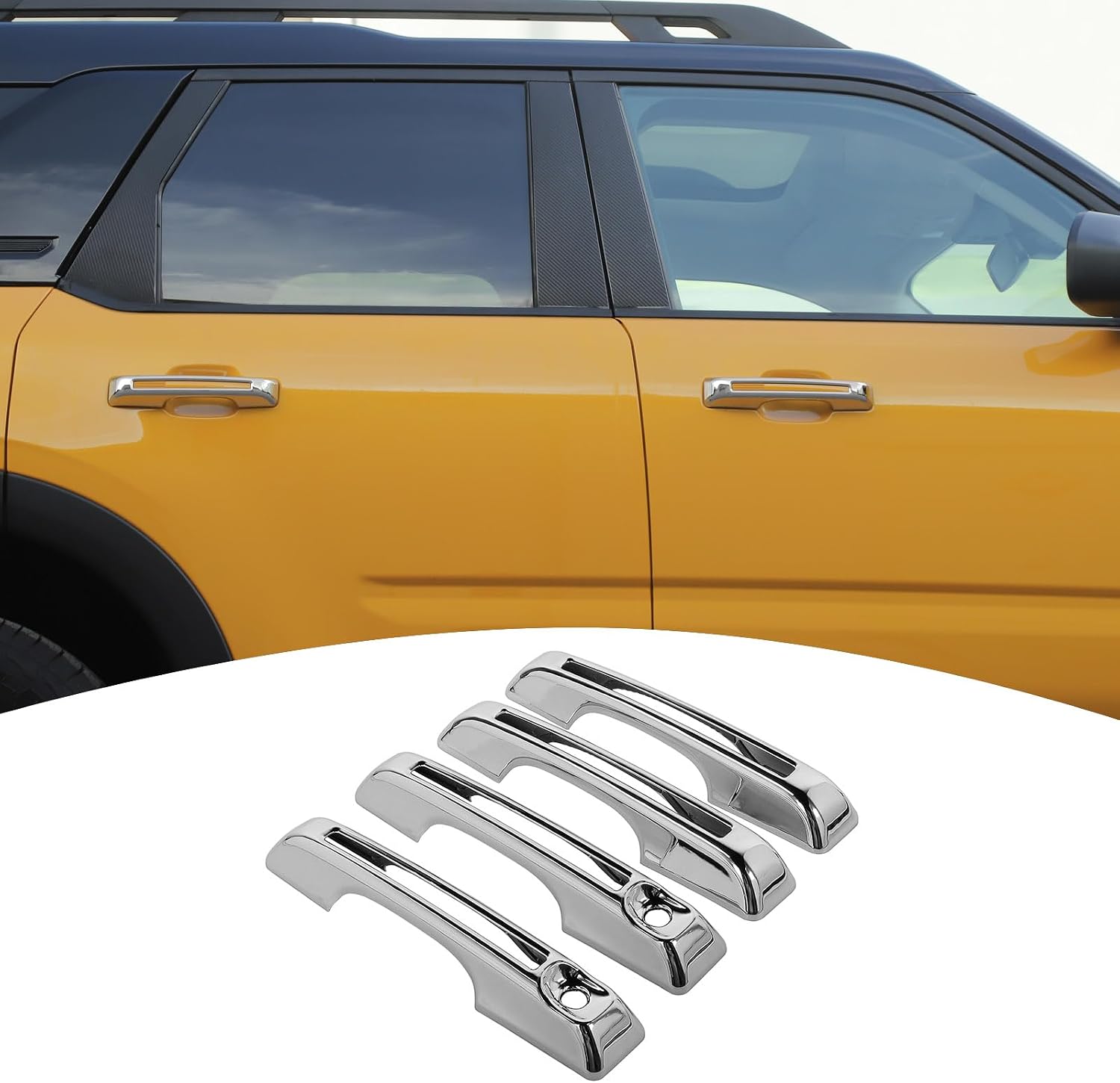 for Bronco Sport Exterior Door Handle Covers Trim Fit for Ford Bronco Sport 2021+ Chrome Exterior Accessories 4pcs