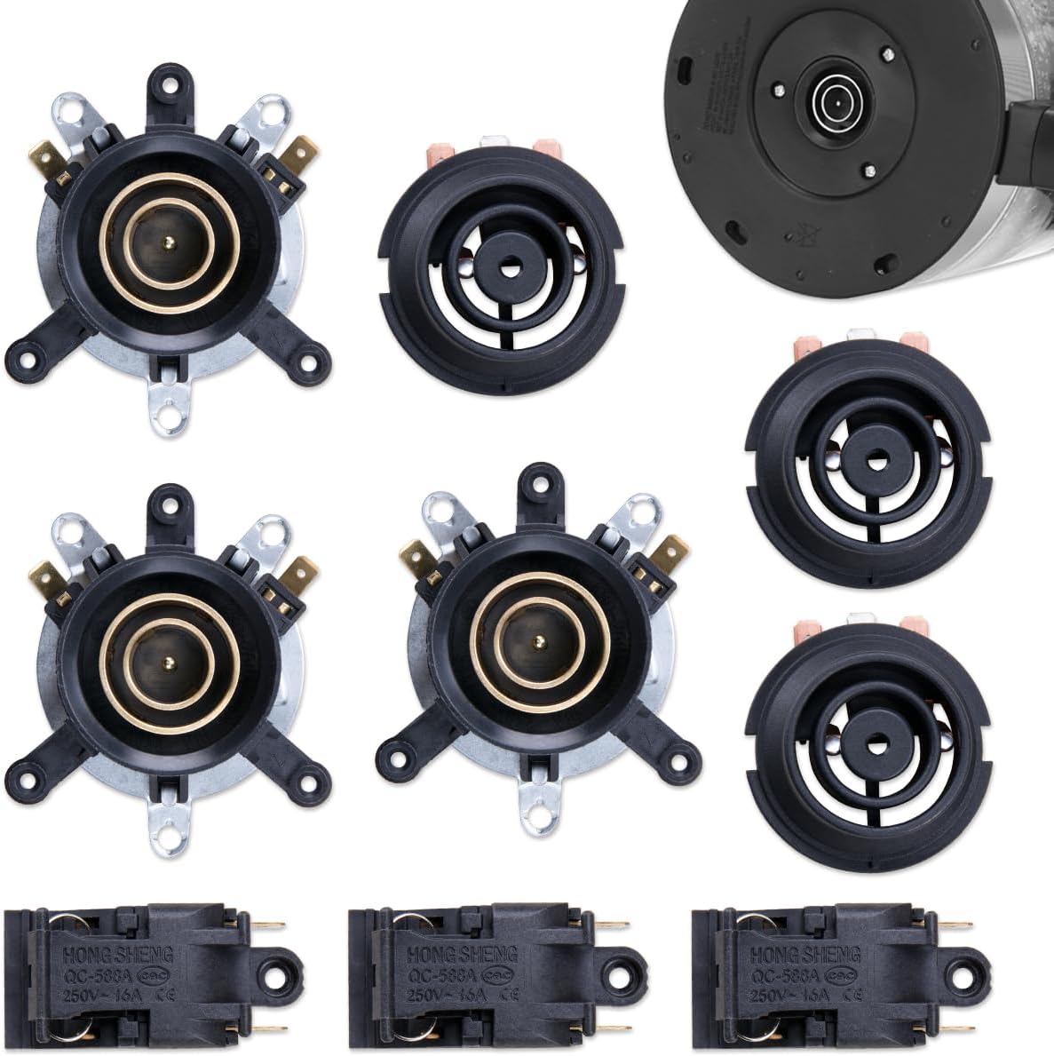 ZORZA 3 juegos de conector de interruptor de termostato de hervidor eléctrico universal, acoplador de base de control de temperatura, pieza de repuesto para electrodomésticos de cocina, accesorios de reparación de hervidor