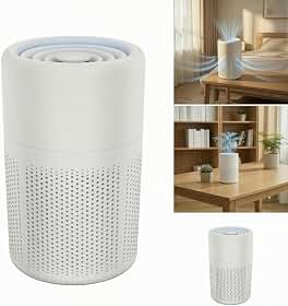 Purificador de ar HEPA silencioso para quarto com pia de aromaterapia e filtro H13 3 em 1 entrada de ar de 360 graus USB limpador de mesa para pelos de animais de estimação, fumaça e poeira