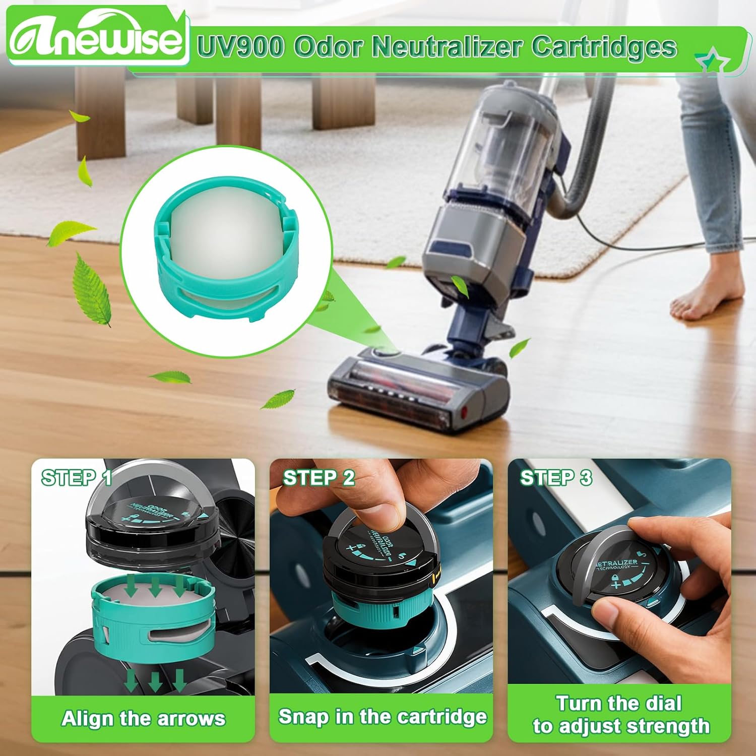 Filter Replacement Parts for Shark UV900 UV950 Pet Performance Lift-Away DuoClean PowerFins Upright Vacuum, 1 Brush +2 HEPA +4 Foam Felt Filters+2 Odor Neutralizer Cartridges, Part #XFFK602UKT, XHF320