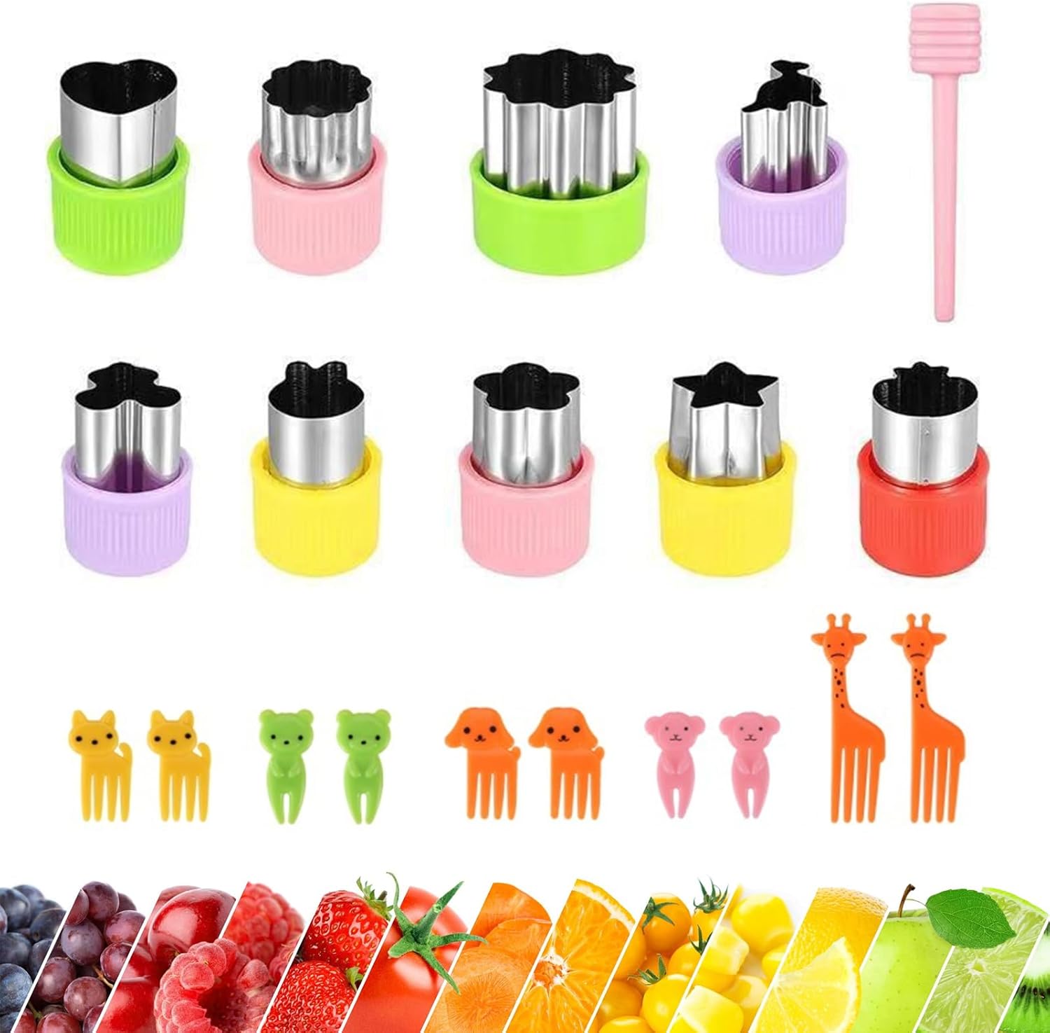 20pcs Mini Cookie Cutters Fruit Cookie Pastry Stamps Mold