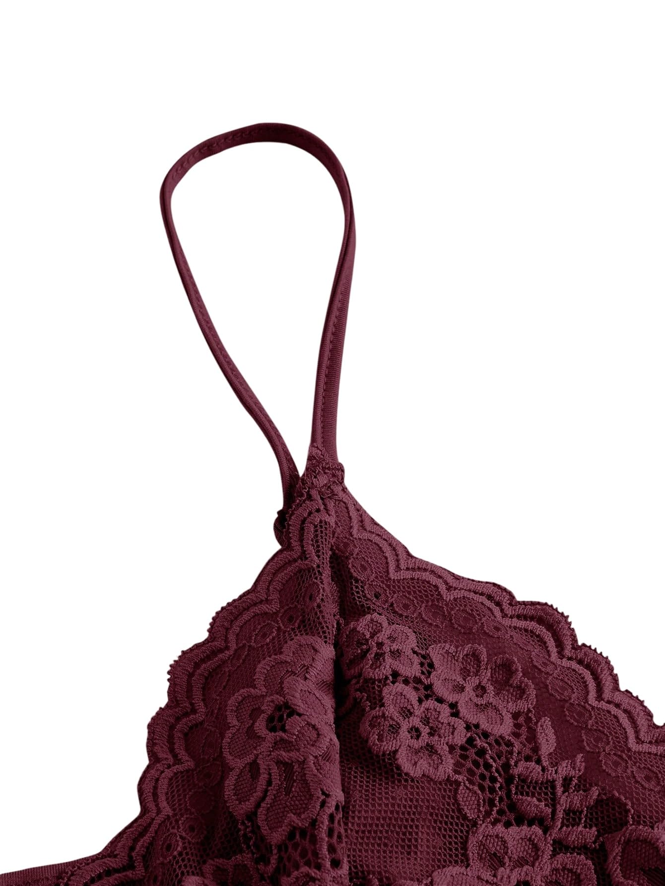 GORGLITTER Damskie ramiączka typu spaghetti Y2k Camisole Top Crop Top z dekoltem w serek z kontrastową koronką